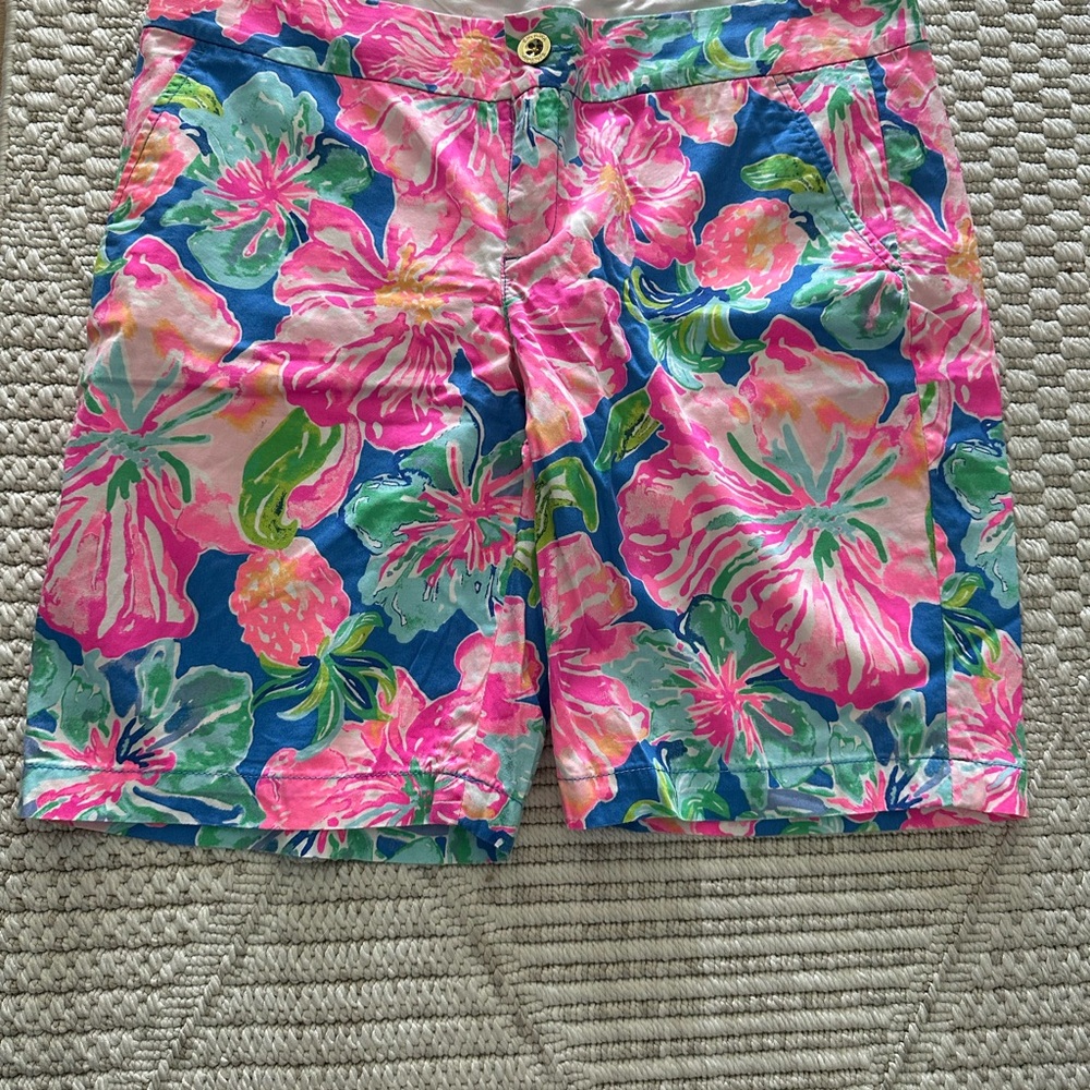 Lilly Pulitzer Pink and Blue Floral Women's Shorts